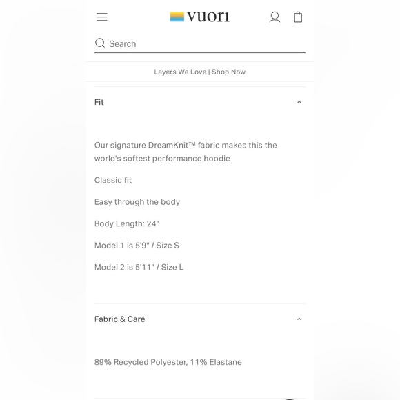 VUORI Halo Performance Hoodie 2.0 SMALL: Heather Gray NWOT - Picture 9 of 9